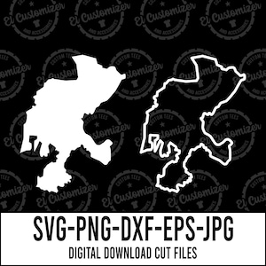 Zacatecas Silhouette et contour SVG coupe fichiers Svg Png Dxf Jpg Eps fichiers numériques pour Cricut et Silhouette