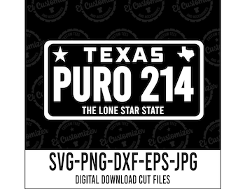 Archivos SVG de corte de placa de Texas Puro 214 (descarga digital)