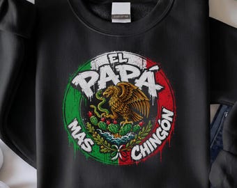 El Papa Mas Chingon メキシコ国旗 鷲 サボテン デザイン (PNG デジタルダウンロード)