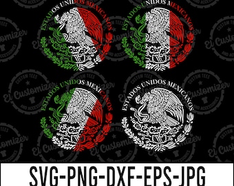 Mexico SVG Mexican Eagle Tricolor Bundle Cut Files Svg Png Dxf Jpg Eps Digital Files For Cricut and Silhouette