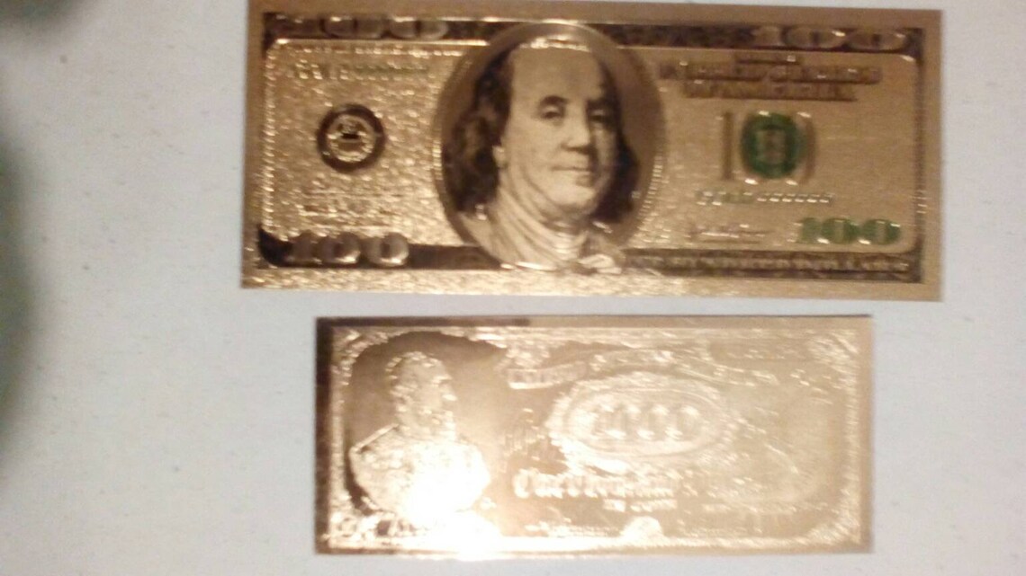 Random Gold Foil Notes Specimen money currency federal Etsy
