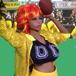 Sequined Yellow Warm Up Top
