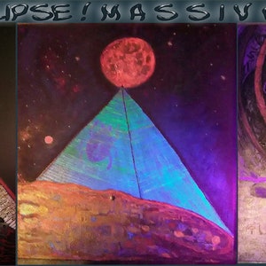 Eclipse Many Moons  MANY PHASES  Original Art Plus Digital Photos of the Moon