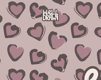 Valentine's Day Heart Seamless Pattern: Abstract Romantic Design (Digital Download)