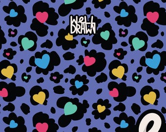 Heart Leopard Print Seamless Pattern: Valentine's Day Fabric Design (JPG PNG)