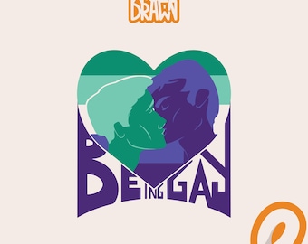 Gay Pride Clipart: LGBTQ+ Küssendes Paar, Pride Month (SVG, PNG digitaler Download)