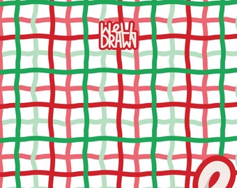 Christmas Wavy Plaid Seamless Pattern | Red & Green (Digital PNG, JPG Download)