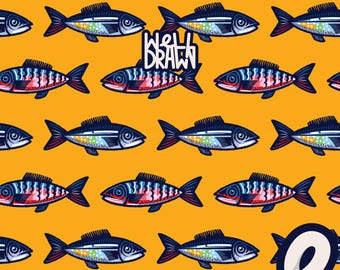 Sardine Fish Seamless Pattern: Nautical Summer Design (Digital PNG JPG)