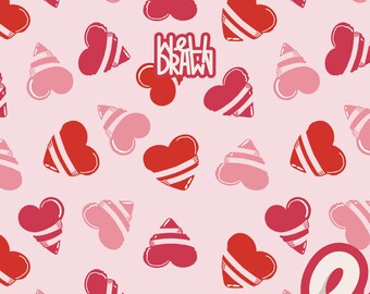 Valentine's Day Heart Pattern: Red and Pink Seamless Design (Digital Download)