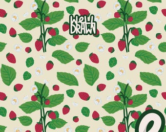 Strawberry Seamless Pattern: Fruit Surface Design (Digital Download)