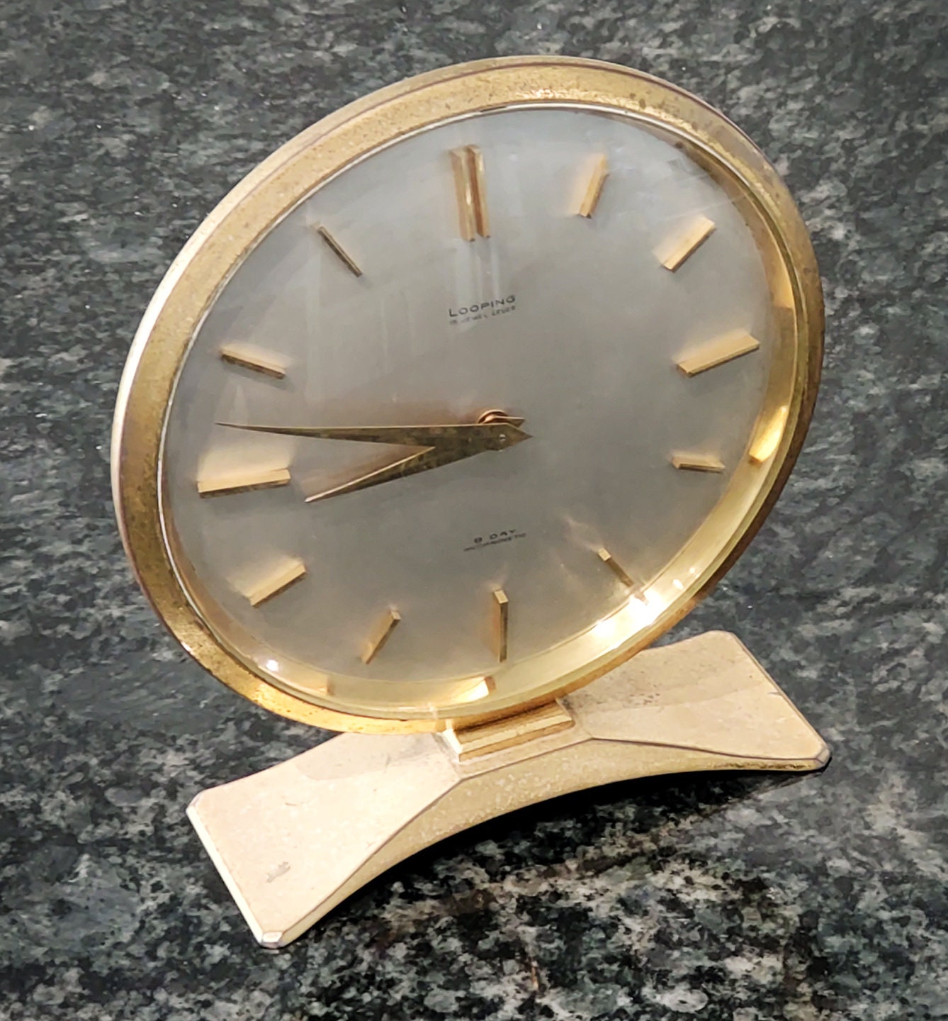 Vintage Looping 8 Day Large Alarm Clock - Swiss Made - 15 Jewels
