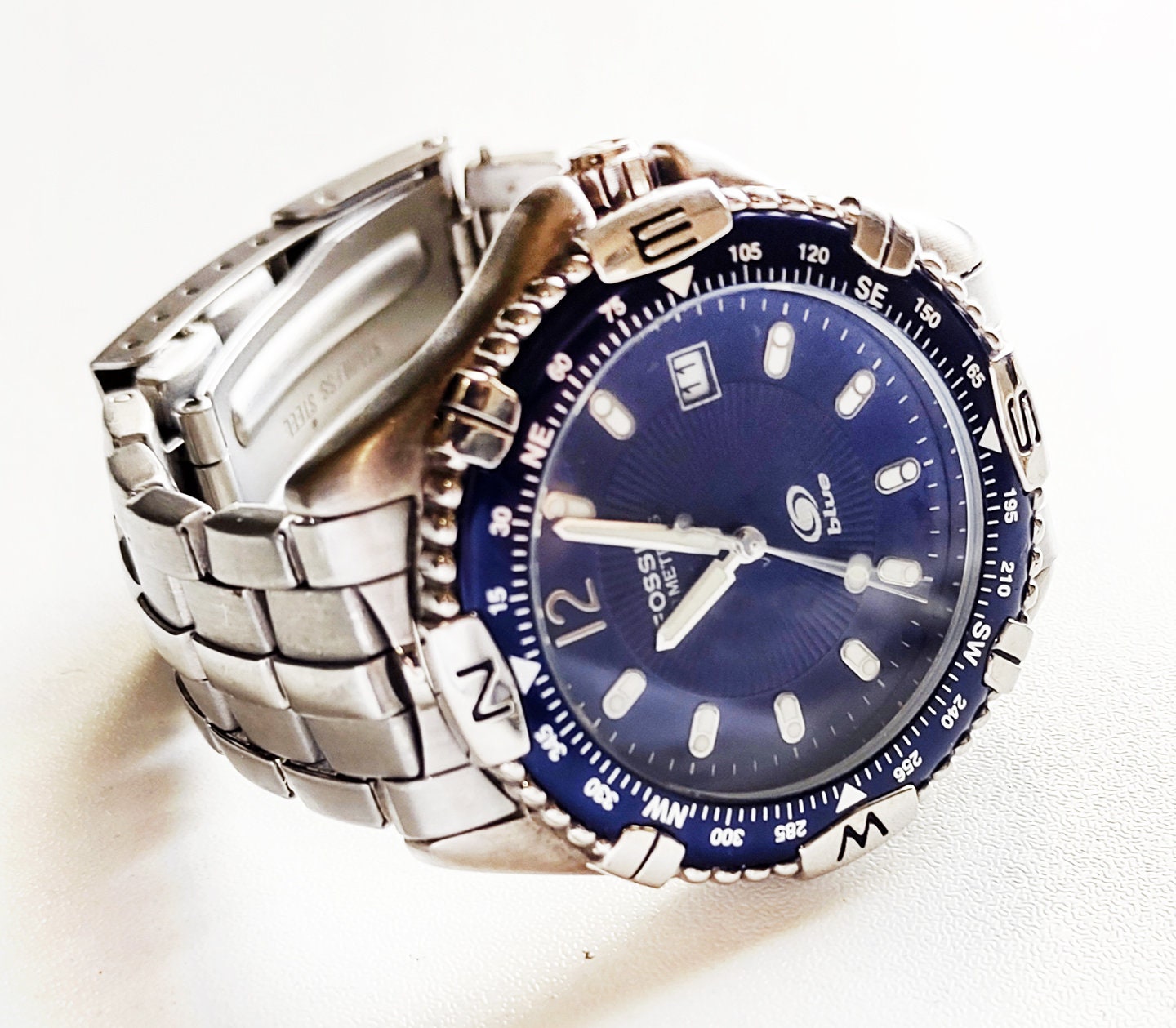 Fossil Blue AM-3059 Stainless Steel Quartz Watch - Etsy