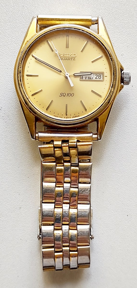 Vintage Seiko SQ100 7N43-TOIL Gold Plated Quartz Watch - Etsy Australia