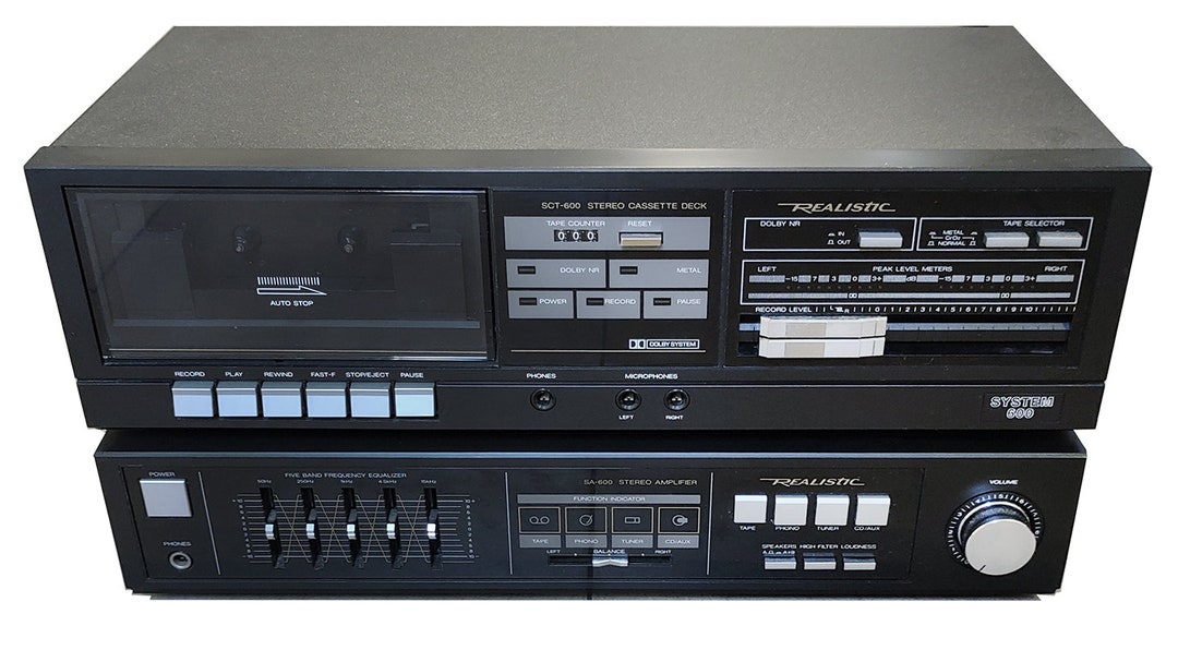Vintage Realistic SA600 Stereo Amplifier and SCT600 Cassette Deck Etsy