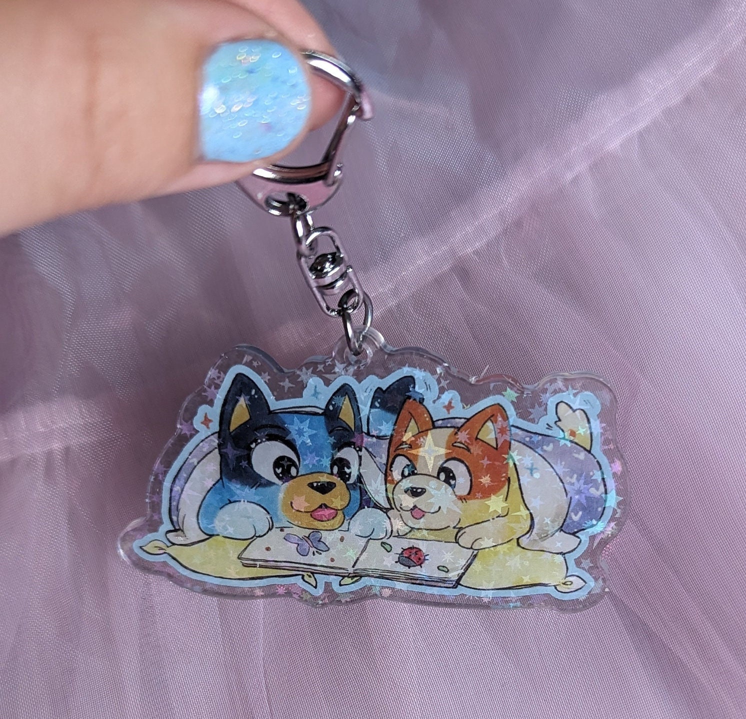 Bluey and Bingo Heeler Button/sticker/keychain - Etsy