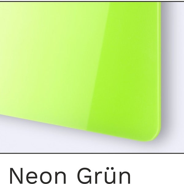 Neon Grün. Acrylglas 300 x 200 mm. Platte PMMA Kunststoff Plastik Plexiglas Material für Laser und Fräse. LC-M162513