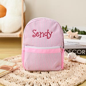 Personalized Baby Backpacks,Seersucker Backpack, Monogrammed Toddler Backpacks,  Preschool Book Bag, Custom Baby Kids boys girls Gifts