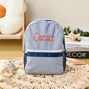 Personalized Baby Backpacks,Seersucker Backpack, Monogrammed Toddler Backpacks,  Preschool Book Bag, Custom Baby Kids boys girls Gifts