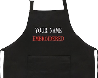 Custom Embroidered Apron: Personalized Chef Gift with Pockets