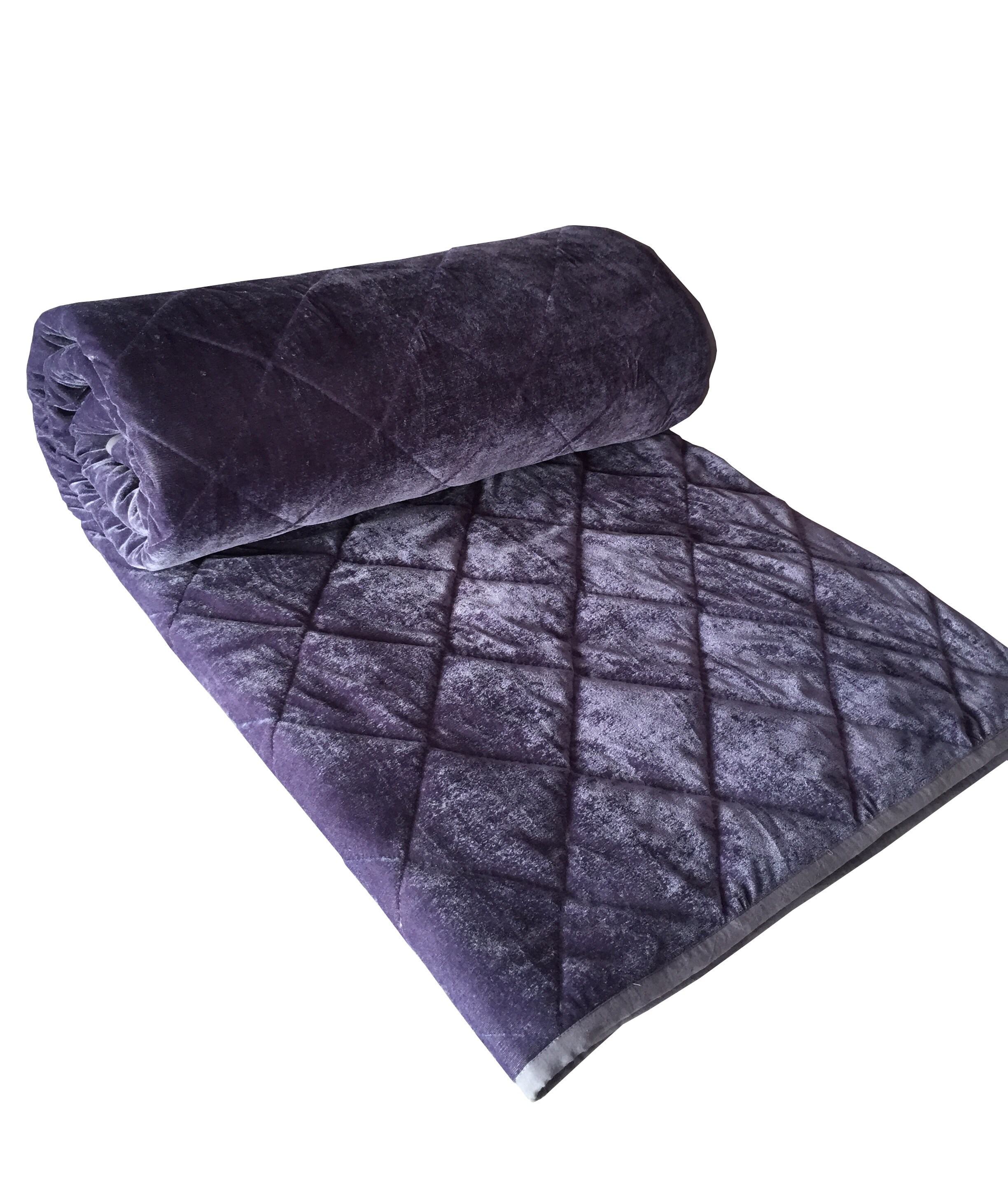 Gray Velvet quilt Custom Quilt Luxury King Quilt Gray Etsy