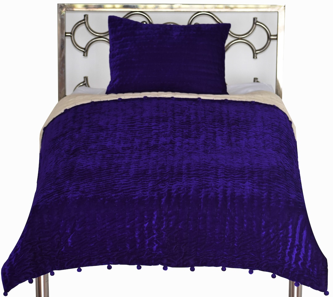 Navy Blue Velvet Quilt King Velvet Blanket Blue Velvet Comforter Queen