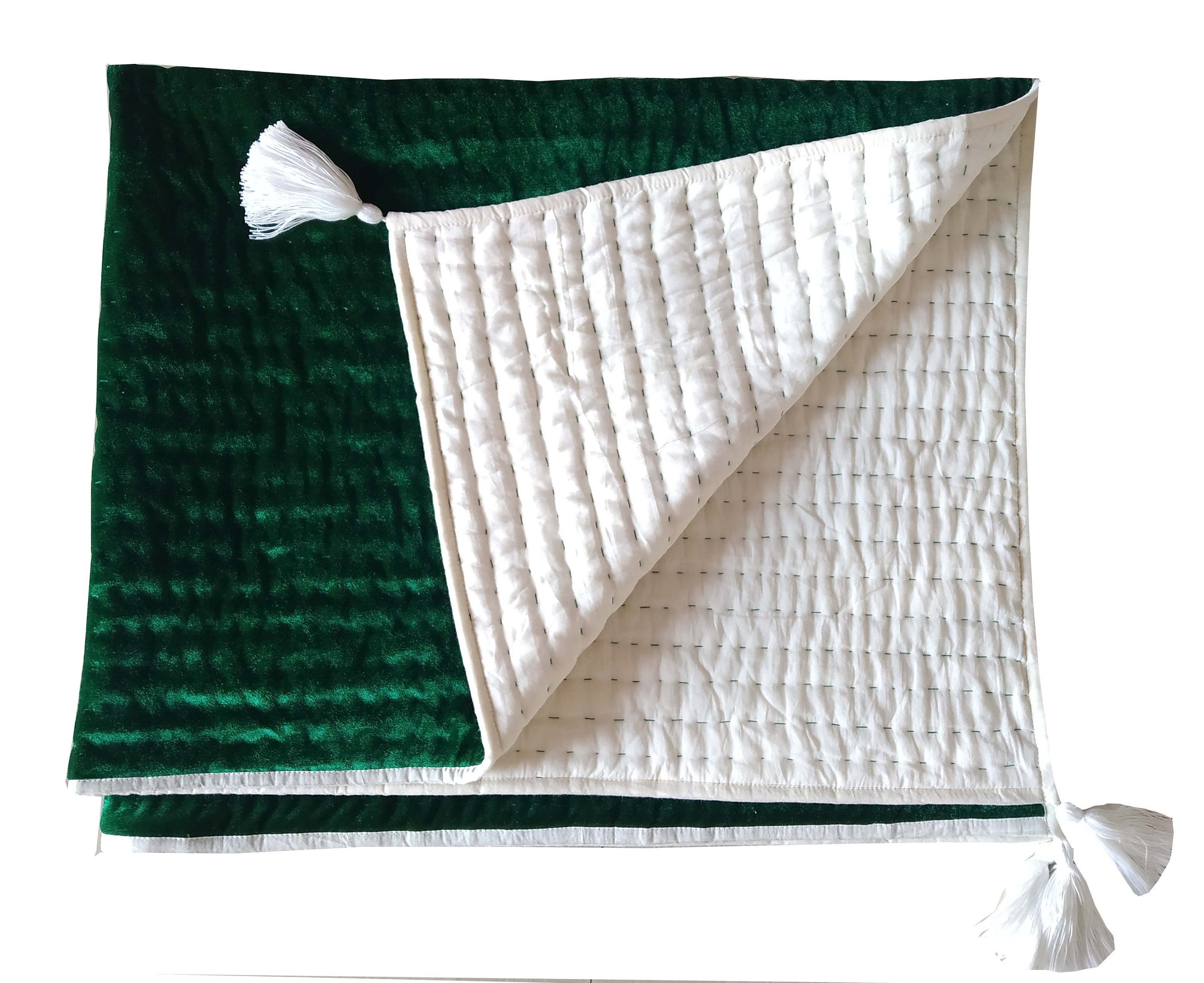 Emerald Green Quilt Emerald Green Velvet Quilt Wedding & Etsy