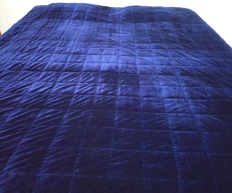 Navy Blue Velvet Quilt King Velvet Blanket Blue Velvet Etsy