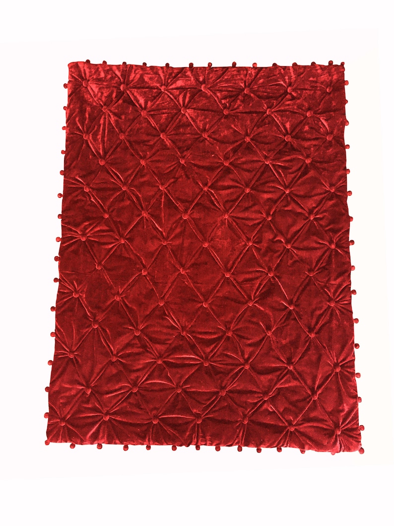Deep Red Velvet Quilt King Velvet Blanket Red Velvet Comforter Etsy UK