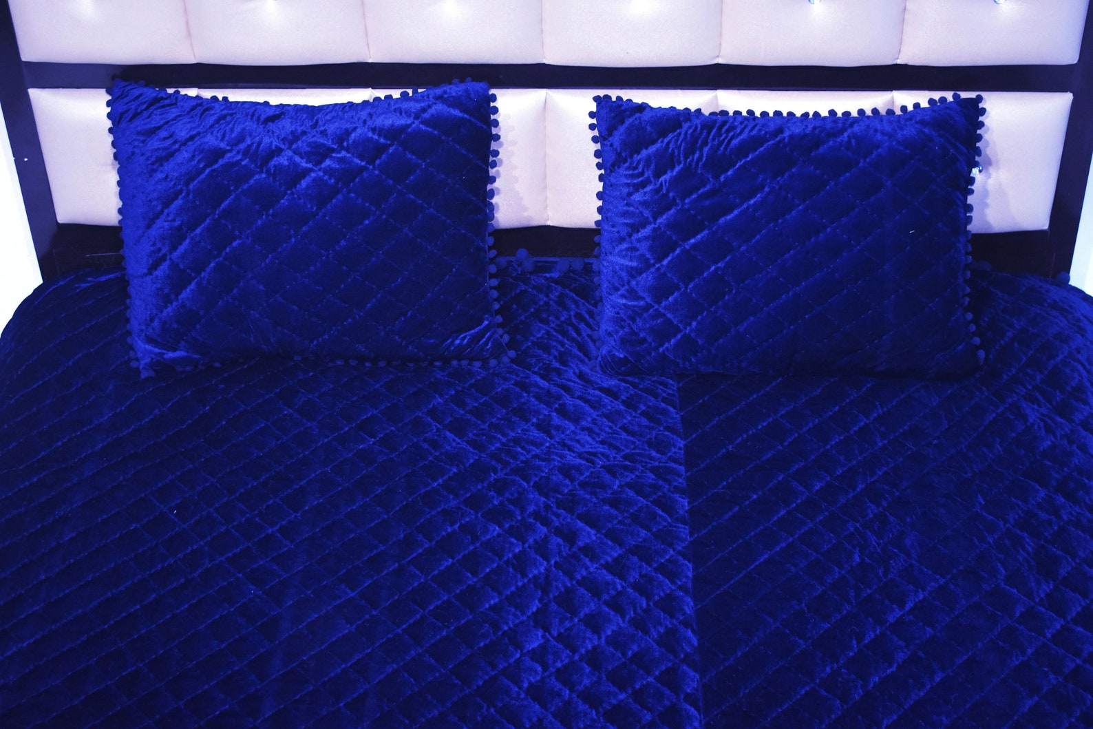 Royal Blue Velvet Quilt King Velvet Blanket Velvet Comforter Etsy