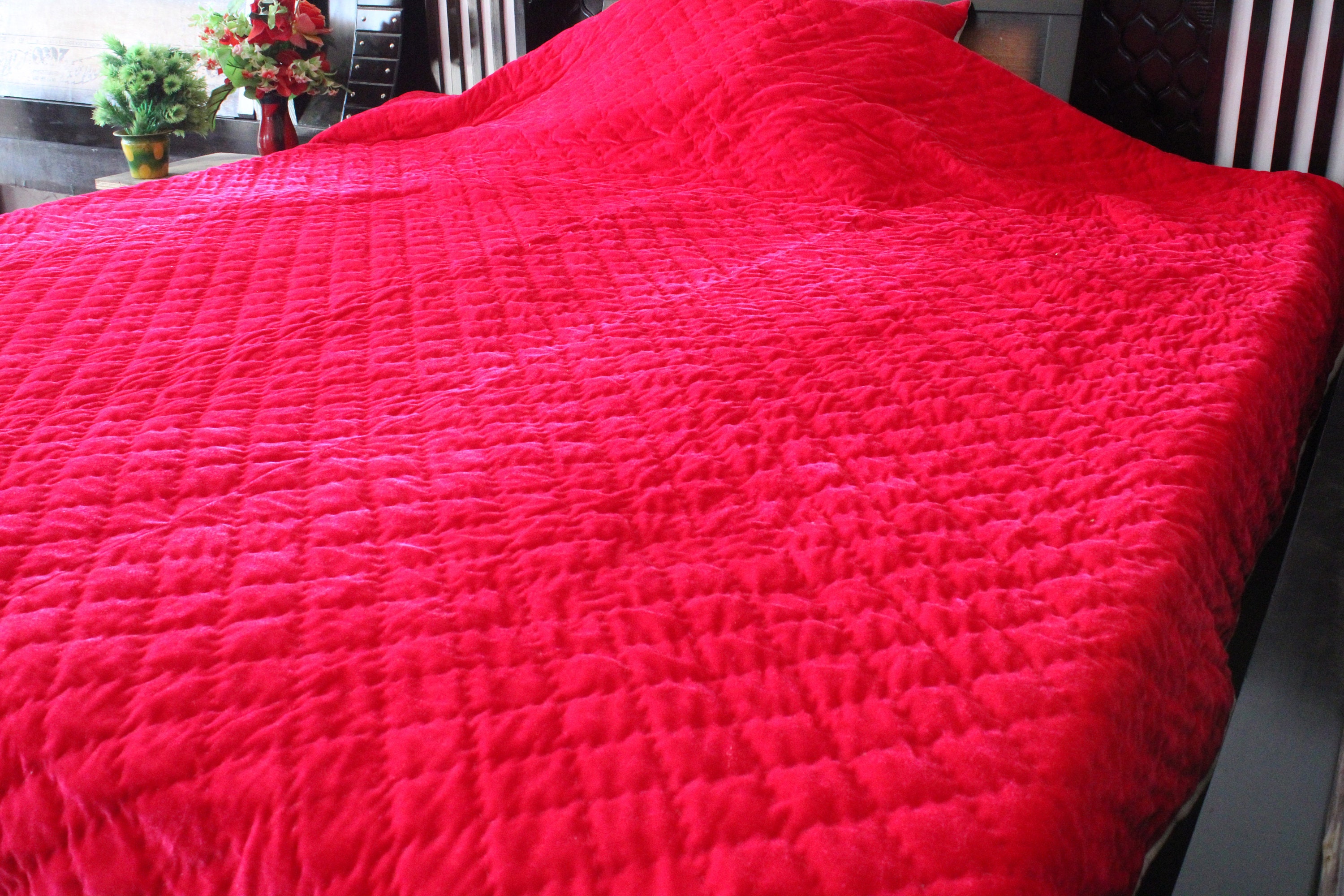 Couette En velours Fuchsia,