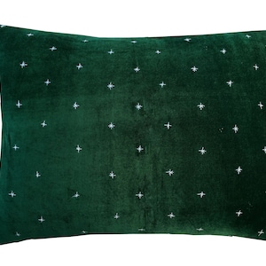 Emerald Green Velvet Throw Pillow Cover(Set of 2) Starry Hand Stitched home décor,sofa pillow cover, Customize Gift Fathers day Luxury Gifts