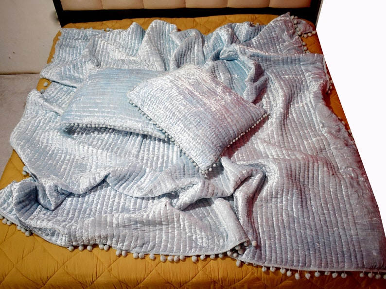 Grey Velvet bedding comforter donna velvet duvet velvet queen blanket king queen bedspread quilted bedroom throw king queen duvet best gift pillowcase velvet bedding velvet quilt handmade customized blanket boho blanket Kantha quilt mum Comforter