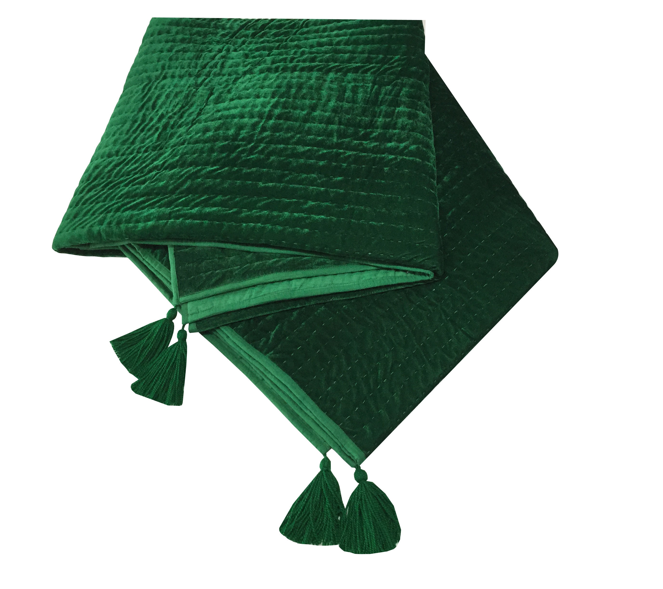 Emerald Green Velvet Quilt Dorm Quilt Emerald Green Comfort Etsy
