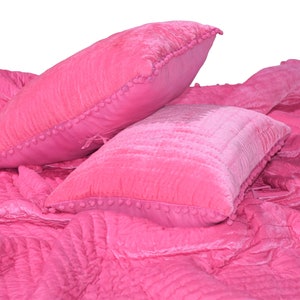 Baby Pink Velvet Quilt: Pompom Bedspread, Cozy Room Decor