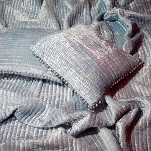 Grey Velvet bedding comforter donna velvet duvet velvet queen blanket king queen bedspread quilted bedroom throw king queen duvet best gift pillowcase velvet bedding velvet quilt handmade customized blanket boho blanket Kantha quilt mum Comforter