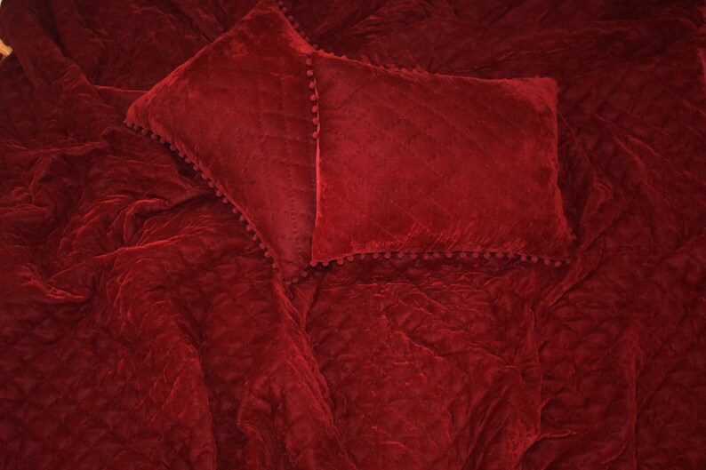 Emerald Green Velvet Quilt King Velvet Blanket Velvet Etsy