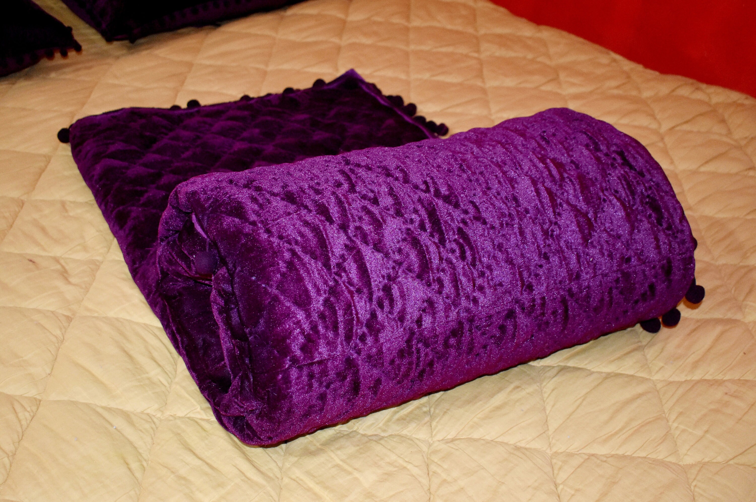 Purple Velvet King Quilt Velvet Comforter Queen Quilt King Etsy