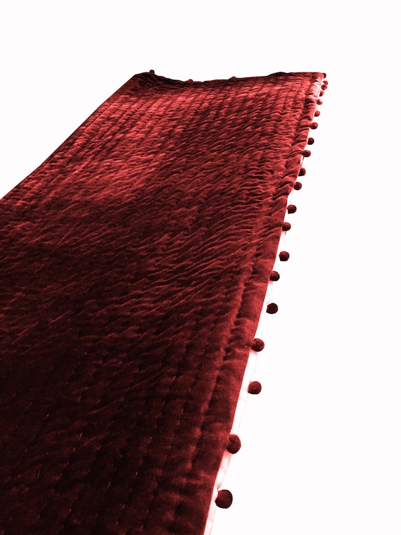 Deep red velvet dom quilt Velvet Comforter Velvet Blanket King Etsy