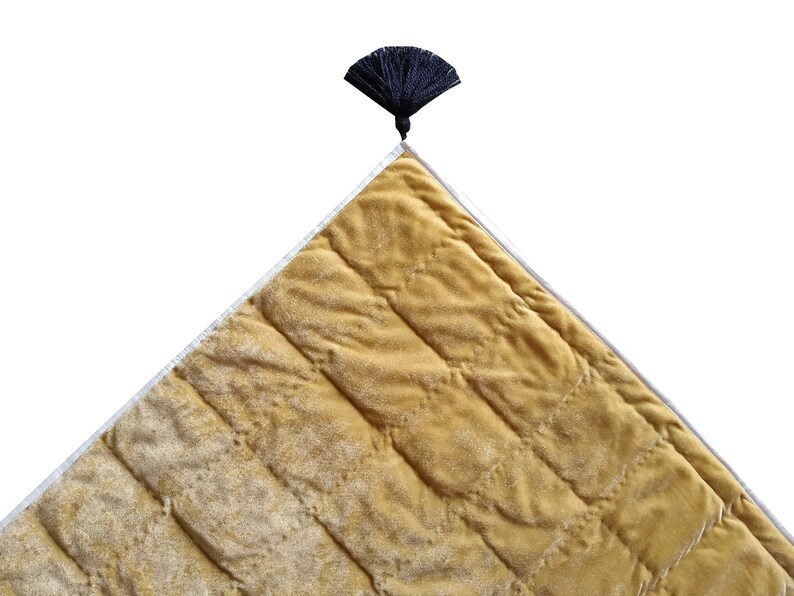 Velvet Quilt Velvet Comforter Gold Queen Quilt Golden King Etsy