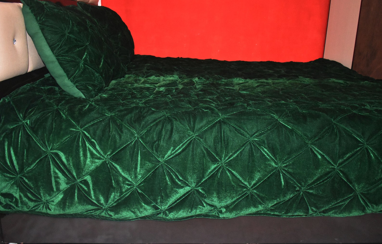 Emerald Green Velvet Quilt Emerald Green Luxury Comforter Etsy