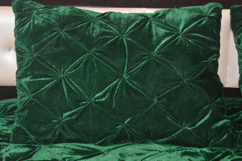Emerald Green Velvet Quilt Emerald Green Luxury Comforter Etsy
