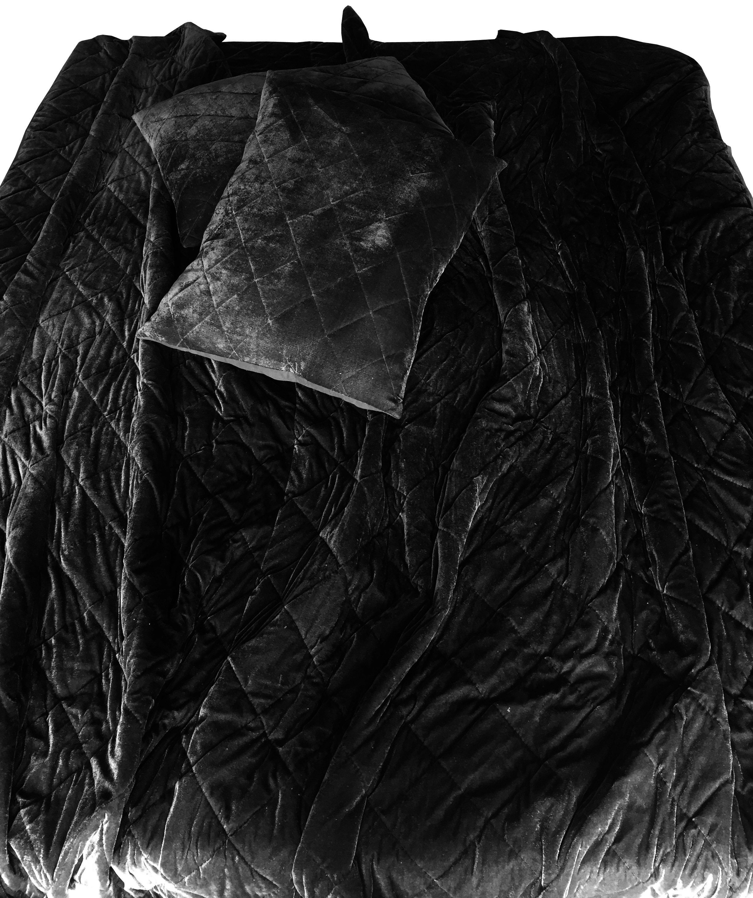 Black velour throw clearance