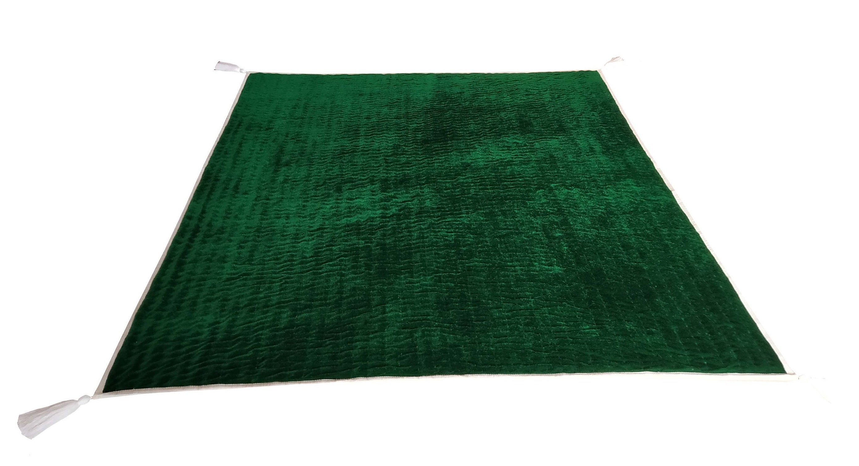 Emerald Green Velvet Quilt King Velvet Blanket Velvet Etsy