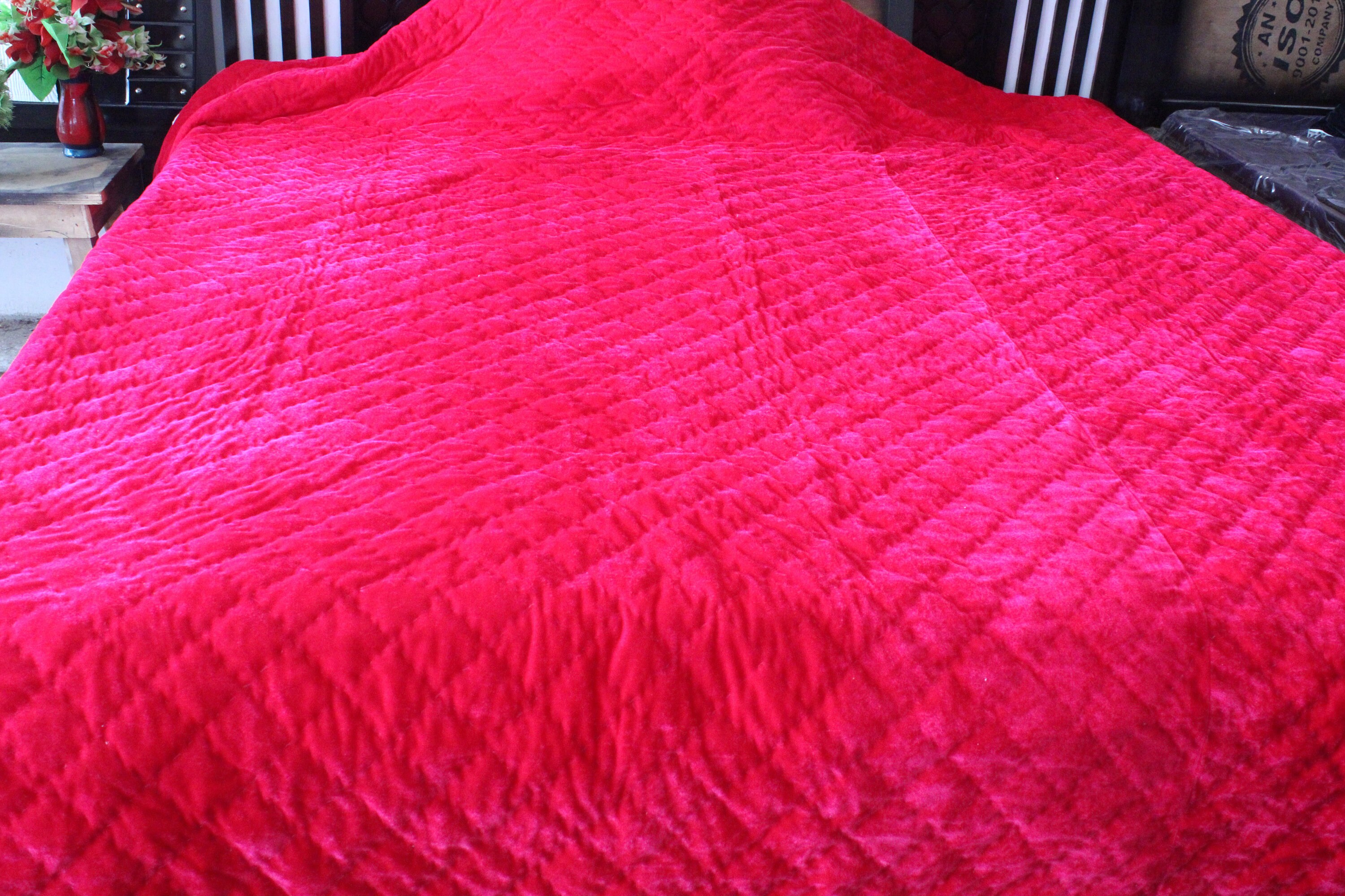 Fuchsia Velvet Bedding Set Stylish Ultra Bedspread Boho Etsy
