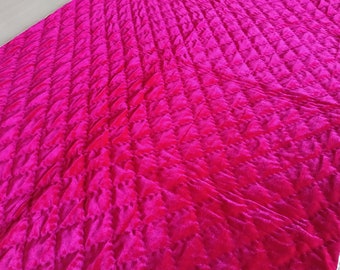 Fuchsia velvet quilt king velvet blanket pink velvet comforter queen bedding set velvet bedspread cozy room décor wedding luxury gift