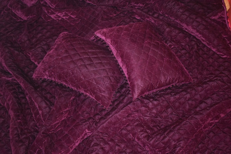 Emerald Green Velvet Quilt King Velvet Blanket Velvet Etsy