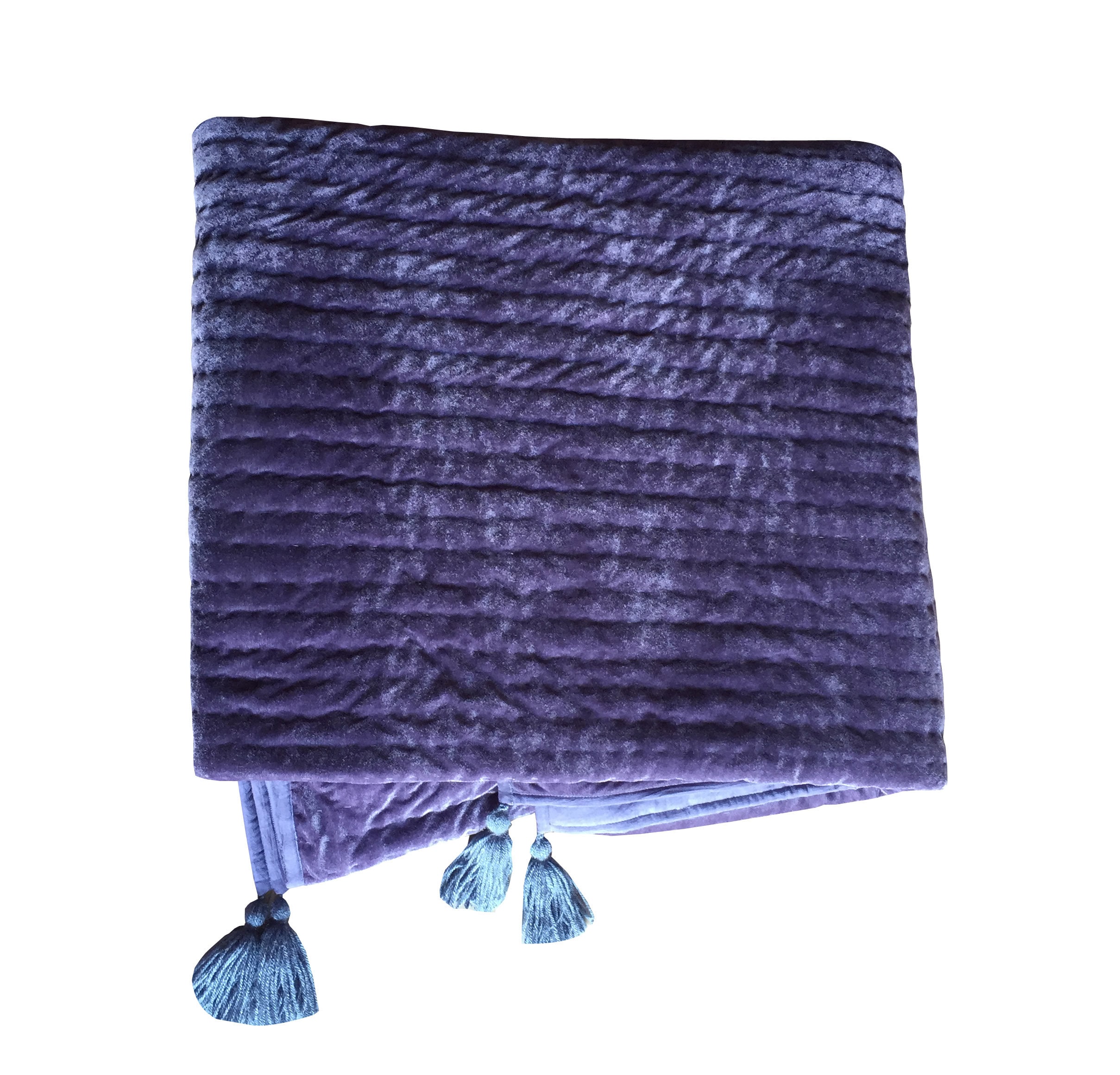 Gray Velvet Quilted Duvet Throw Blanket Coverlet Etsy