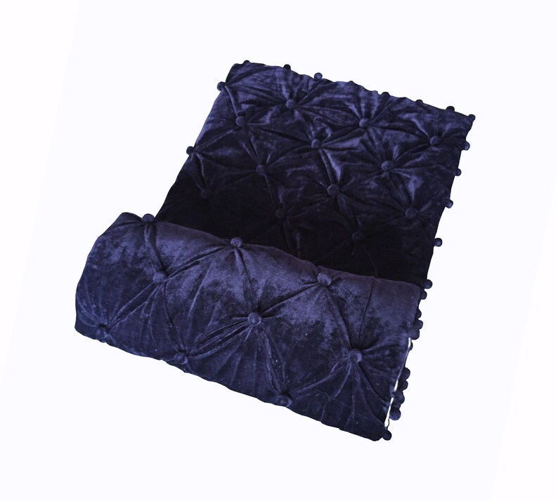 Navy Blue Velvet Quilt King Velvet Quilted Throw Velvet Etsy