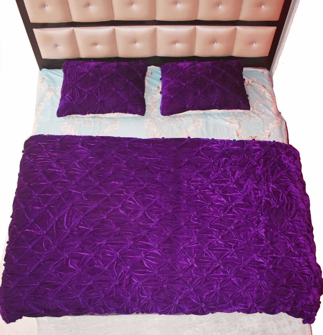 Purple Velvet Quilt King Velvet Blanket Velvet Comforter Queen Bedding