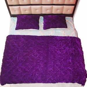 Purple velvet quilt king velvet blanket velvet comforter queen bedding set velvet bedspread cozy room décor  Bedding